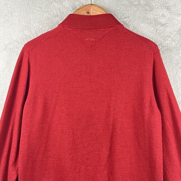 Adidas AdiPure 1/4 Zip Wool Blend Sweater Men's XL Red Golf Preppy Outdoors FLAW - Picture 2 of 12